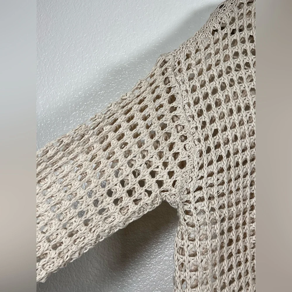 POL open knit American Flag hooded top, size large - Picture 3 of 8